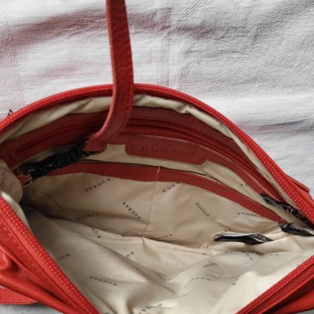 Red leather RUDSAK crossbody bag - Picture 8 of 15